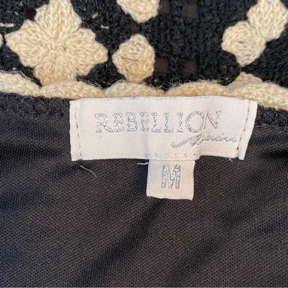 Rebellion Again Black and Cream Crochet Granny Square Dress - Picture 12 of 13